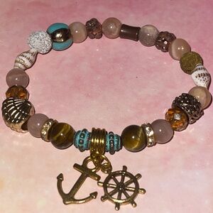 Tigers Eye & Sunstone Stretchy Summer Bracelet